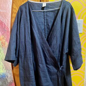Atelier b Linen wrap top